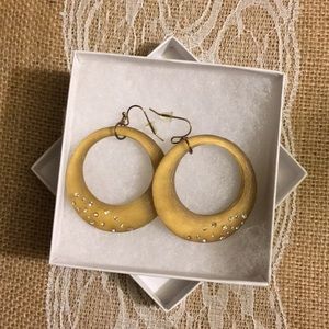 Gold & white gem earrings